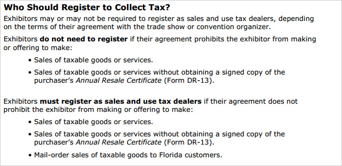 Florida Sales Tax and Trade Shows