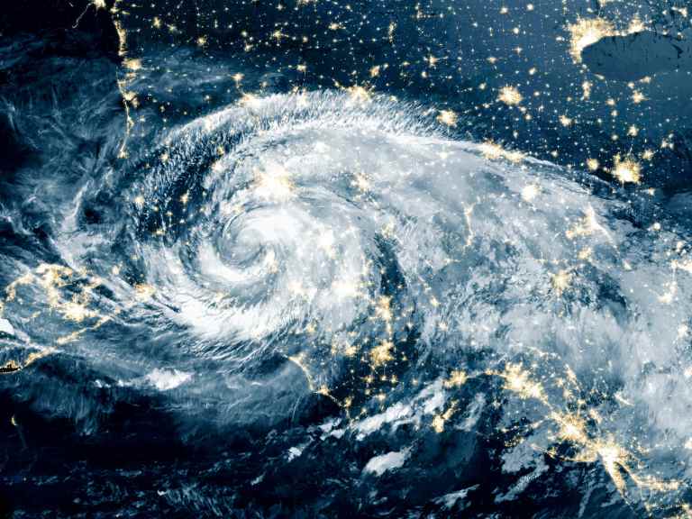 Aerial view of hurricane