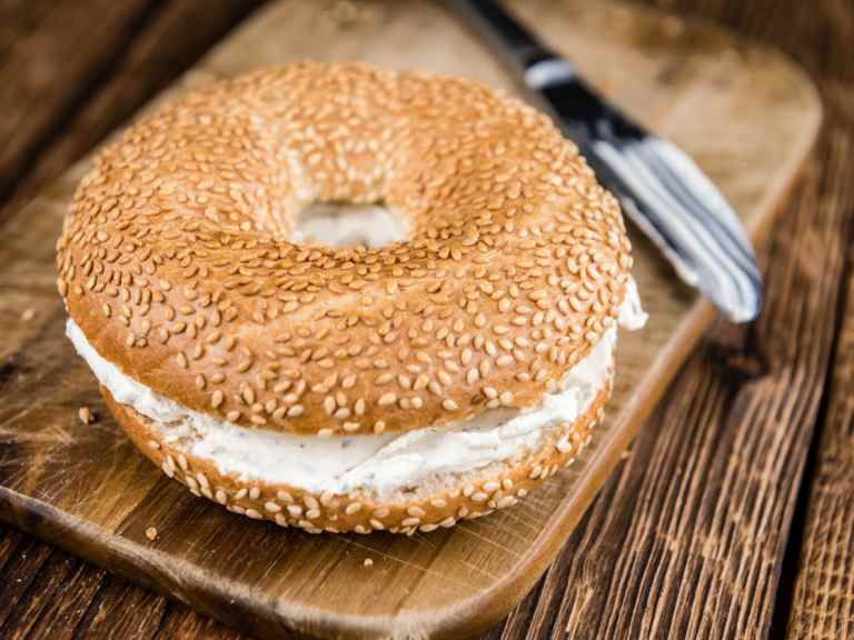 Sesame Bagel with Cream Cheese